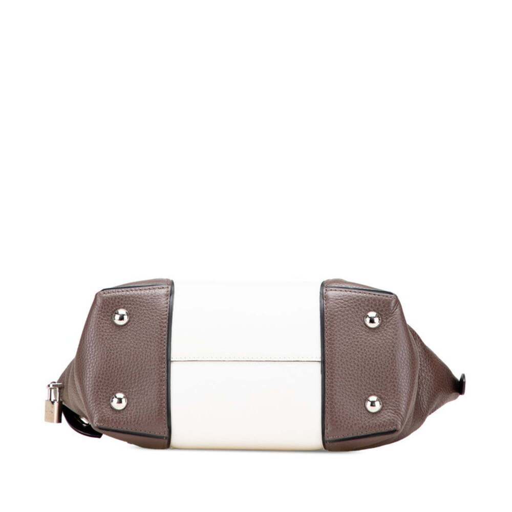 LOUIS VUITTON Authentic Brown Leather Lockit PM Bag - Picture 3 of 10
